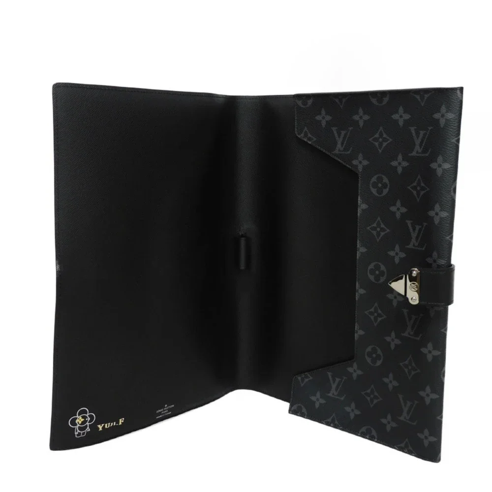 LOUIS VUITTON Second Bag Porto Document Frank GM Black Case Monogram Eclipse